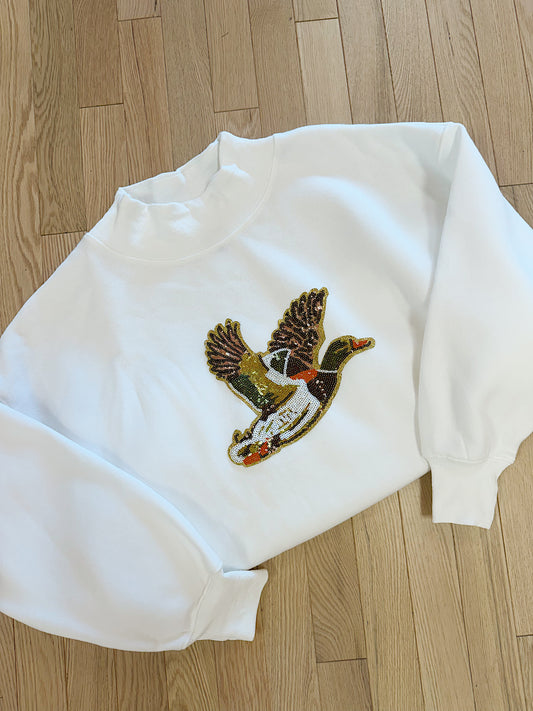 The Sequin Embroidered Mock Neck