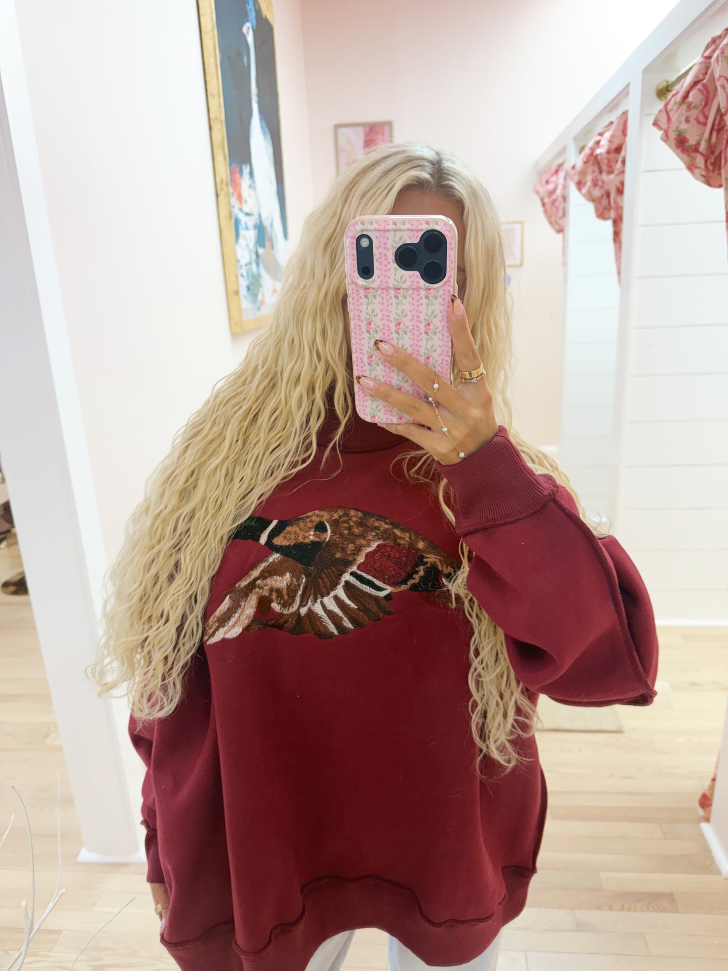 The Mallard Burgundy Mock Neck