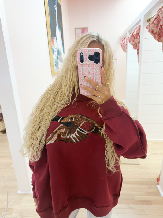 The Mallard Burgundy Mock Neck