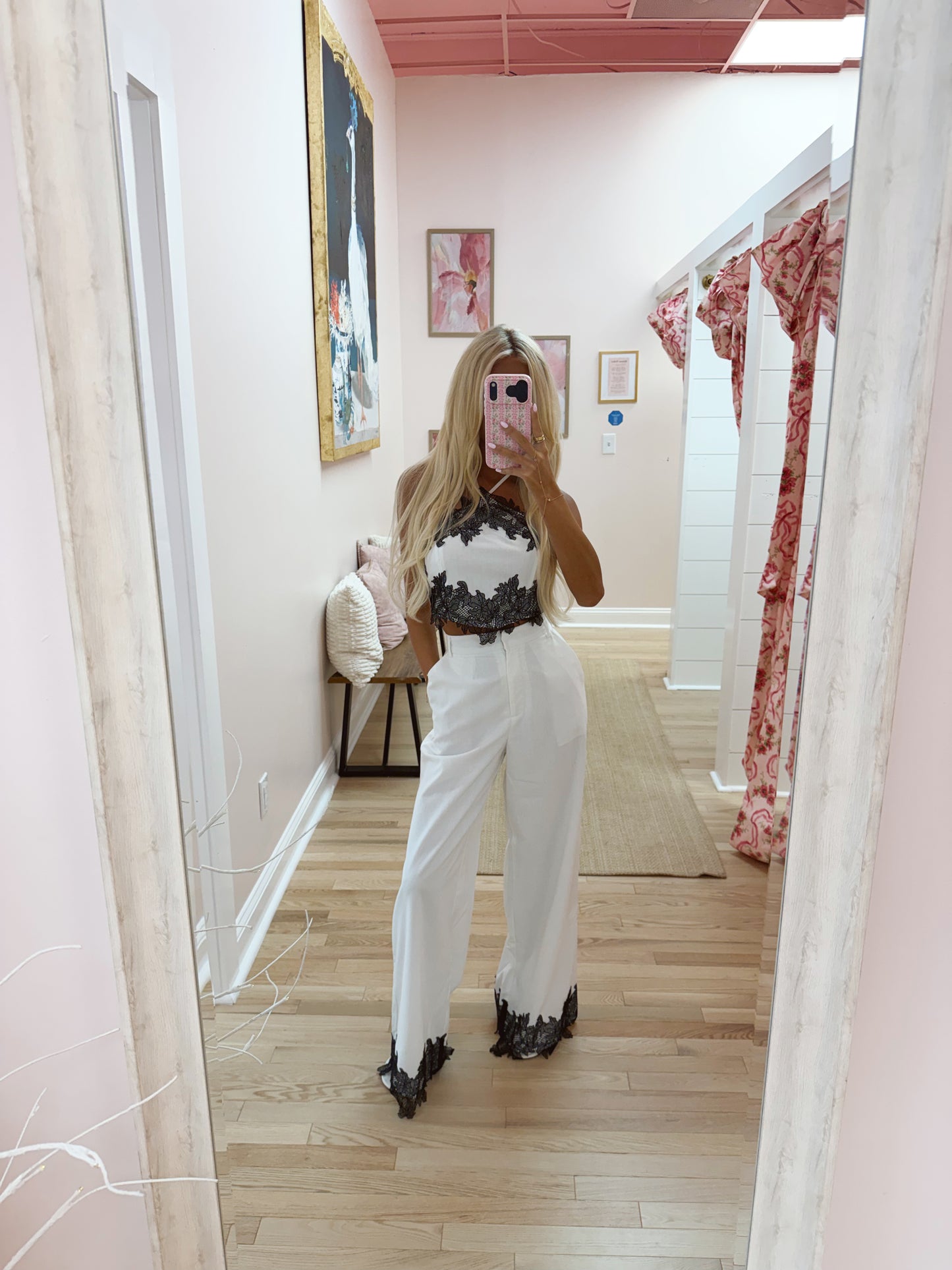 The Catherine Lace Trim Top Set