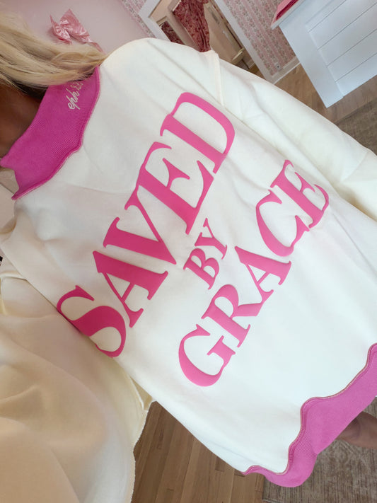 SAVED BY GRACE Mock Neck