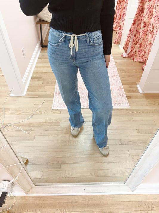 High Rise Wide Leg W Tie