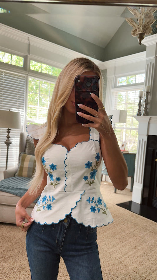 The Violet Scallop Top