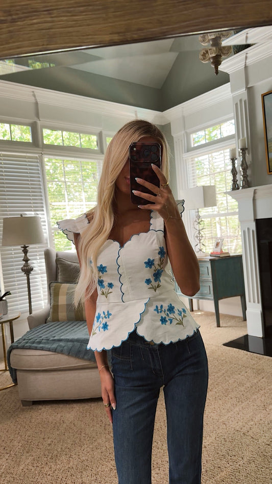 The Violet Scallop Top