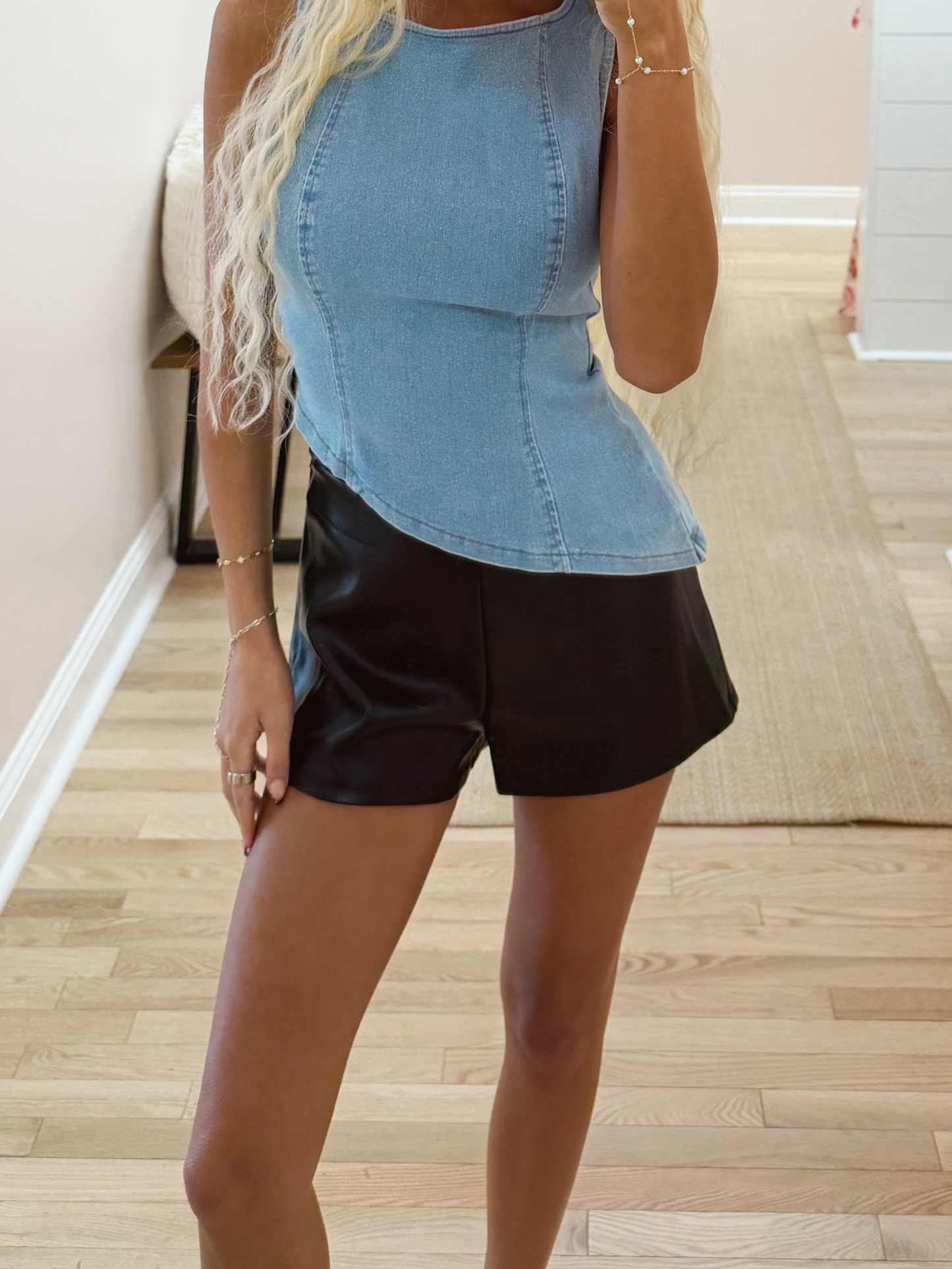 The Piper Faux Leather Shorts