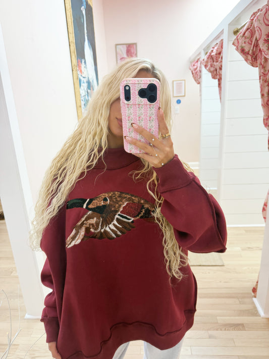 The Mallard Burgundy Mock Neck