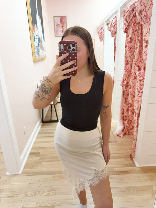 The Court Lace Satin Skirt