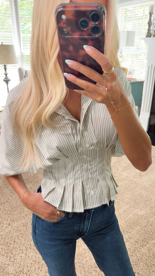 The Anabelle Pleated Waist Top