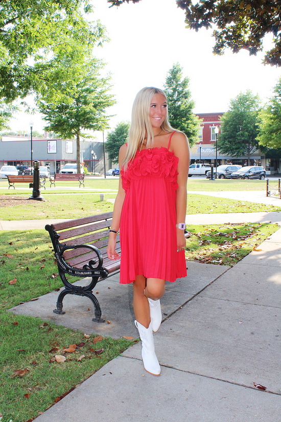 The Bailey Red Ruffle Dress