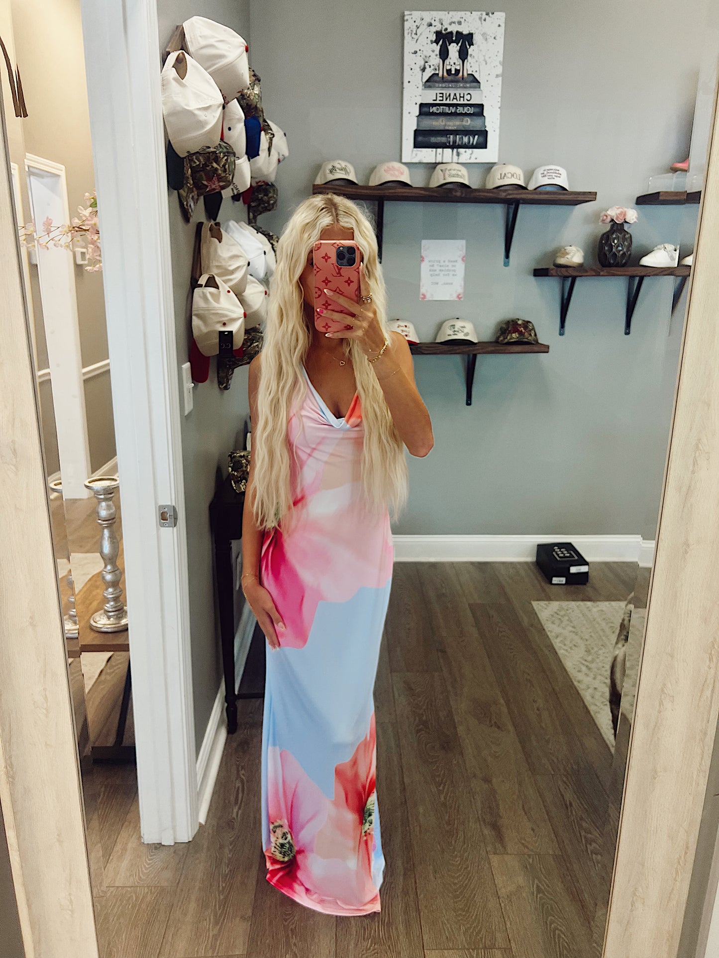 The Kimberly Halter Floral Dress