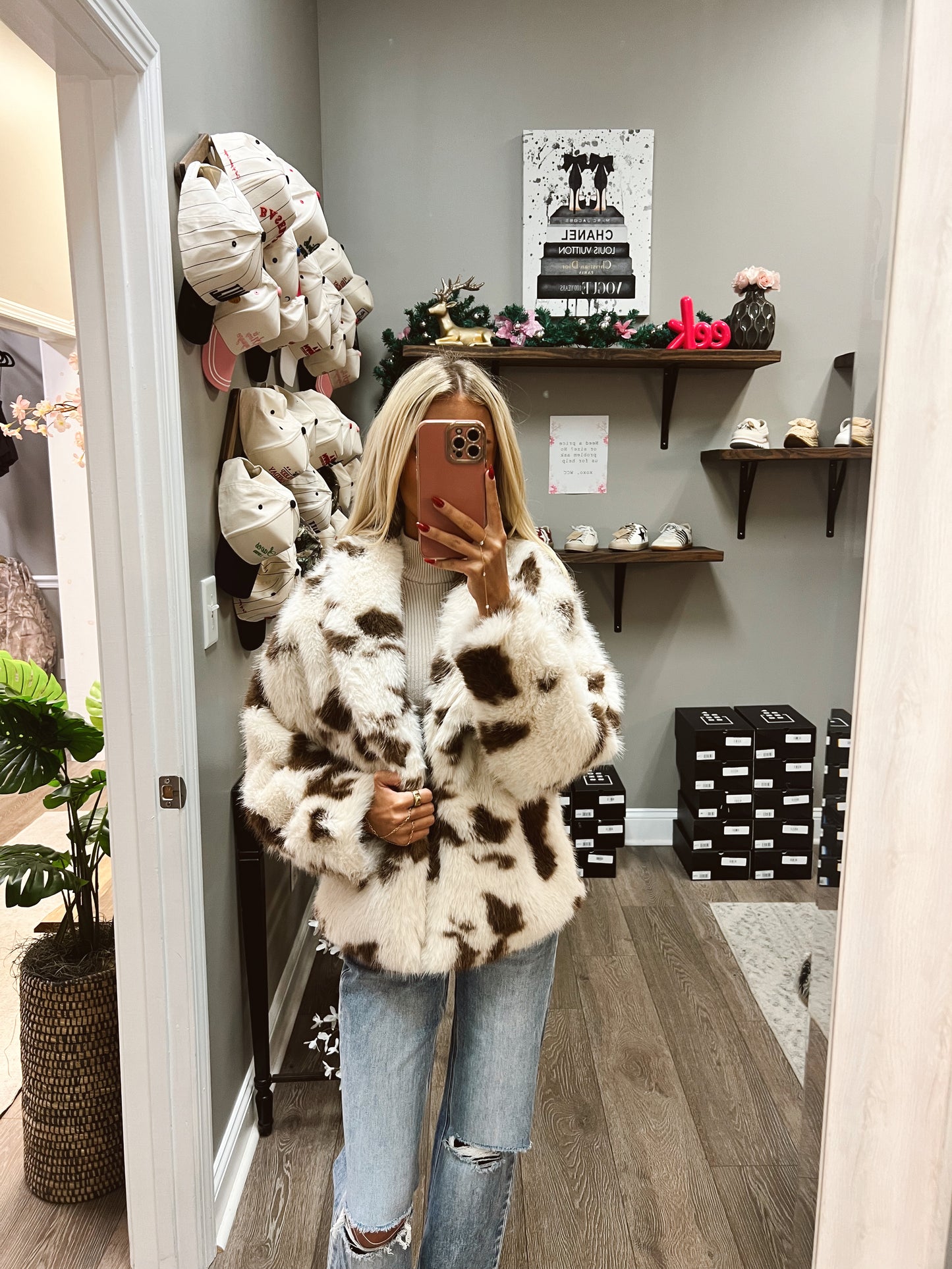 The Cow Print Fur Jacket