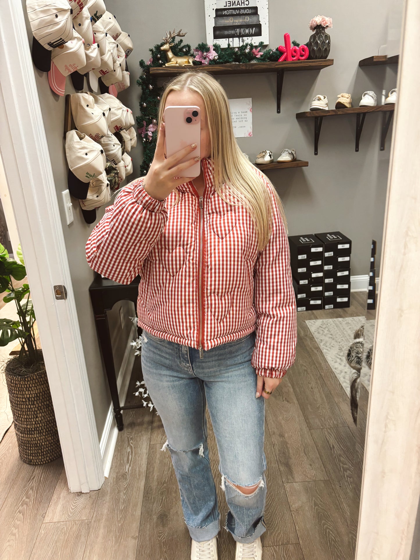 The Gingham Puffer Jacket