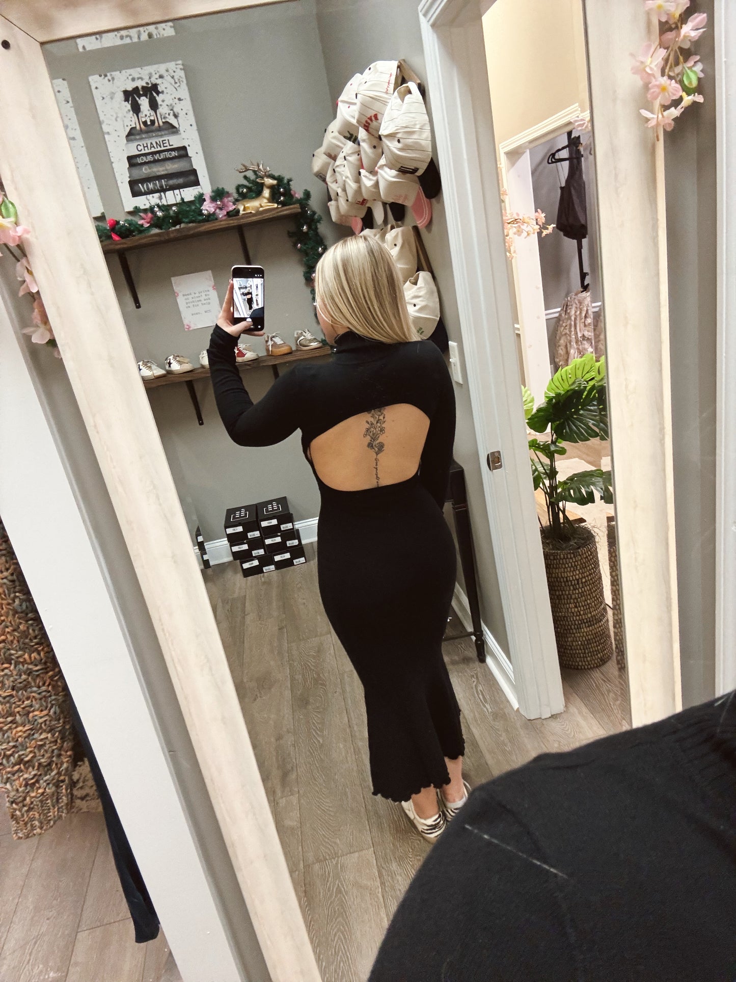 The Leslie Back Cutout Midi Dress