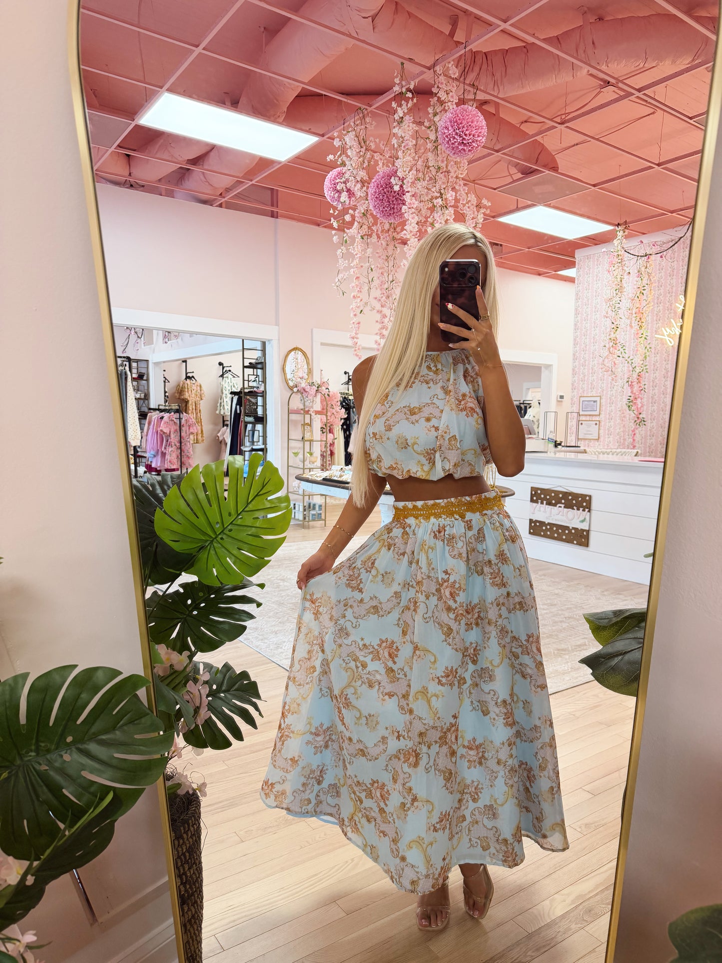 The Diane Hem Top and Midi Skirt Set