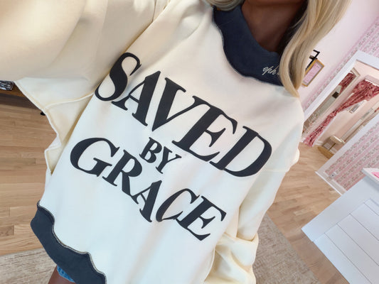SAVED BY GRACE Mock Neck