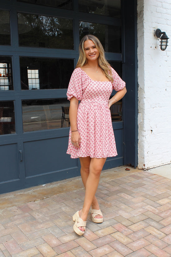 Square Neck Back Out Mini Dress