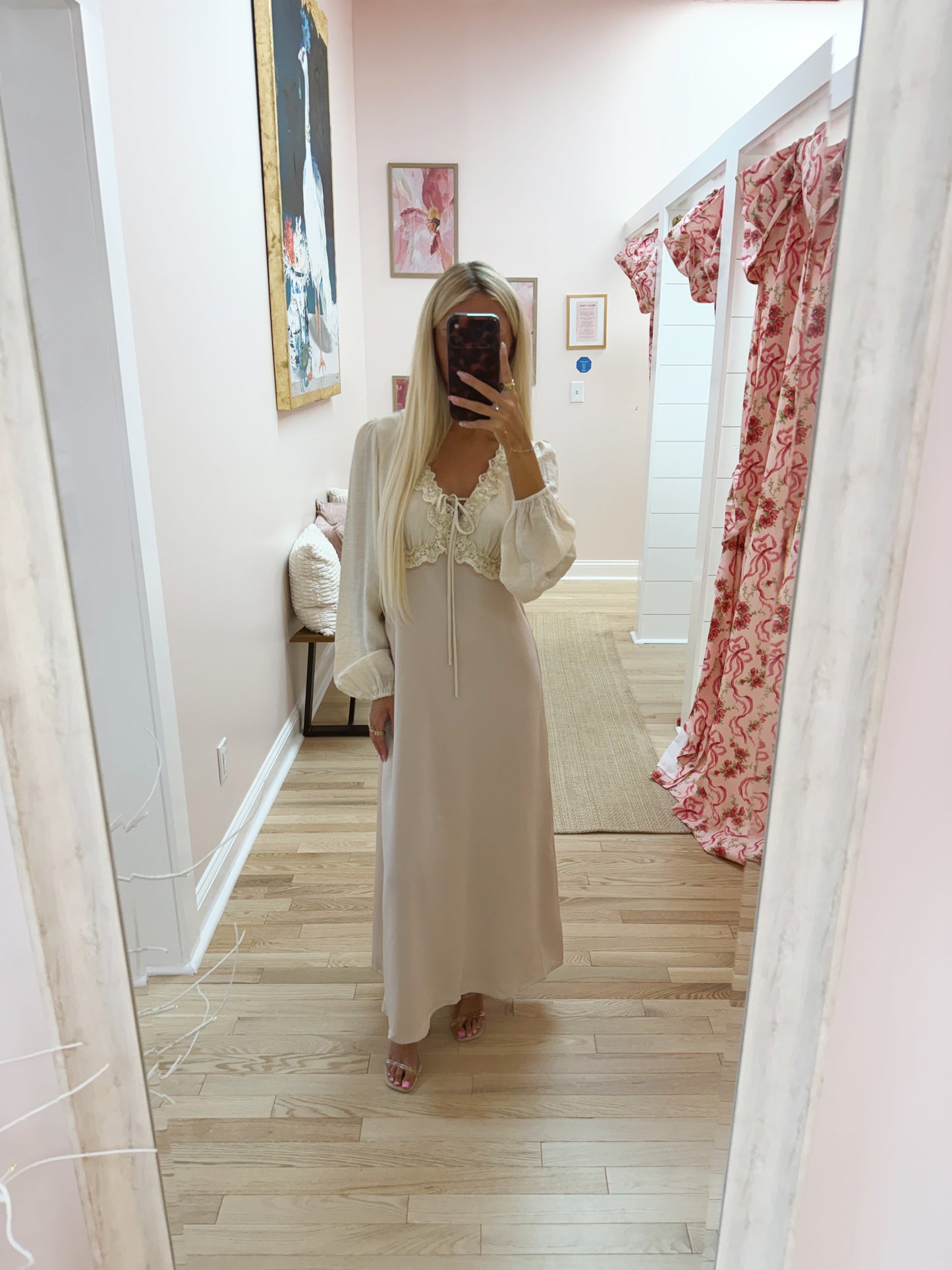 The Champagne Rose Midi Dress