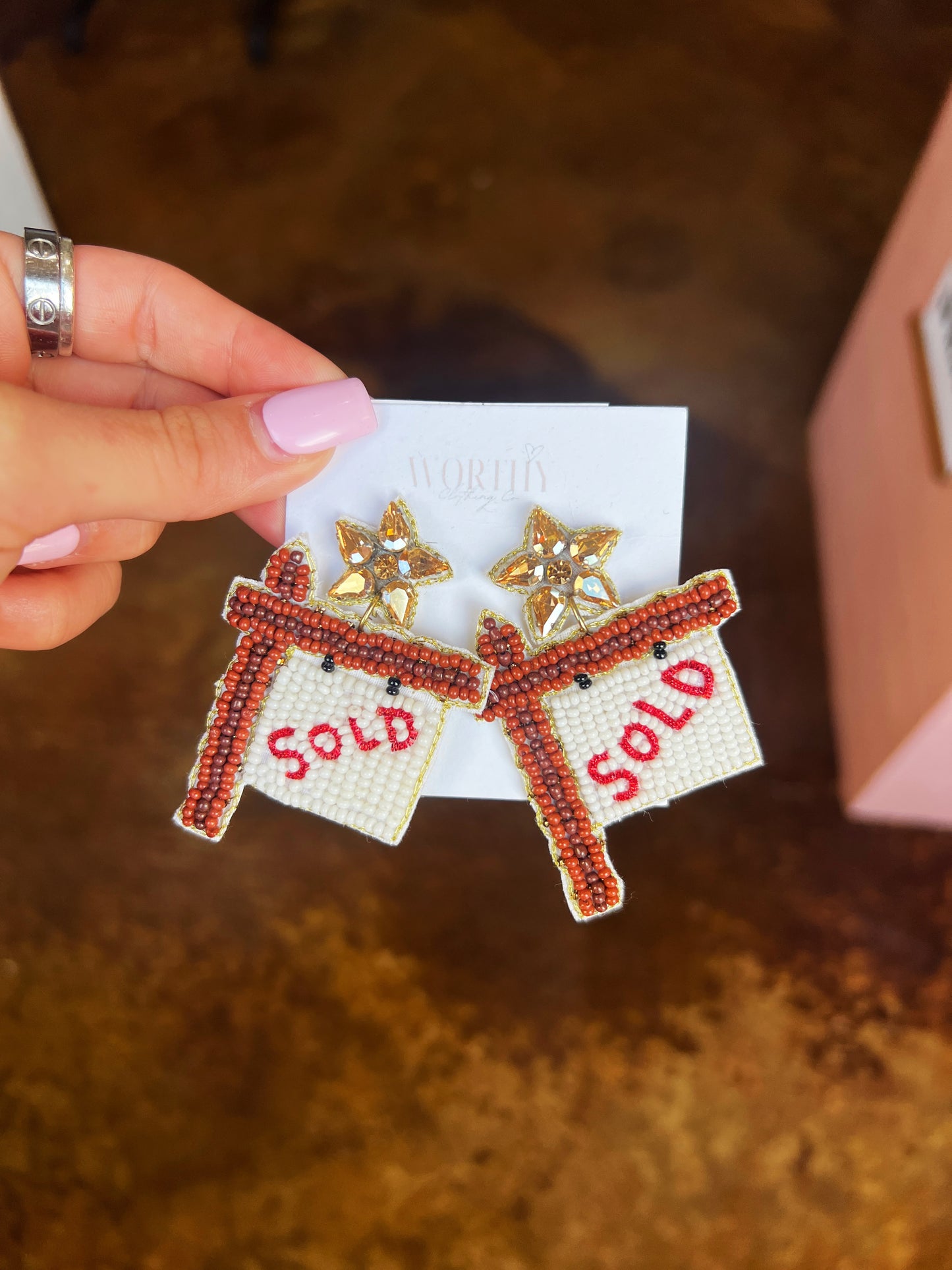 SOLD Sign Earrings