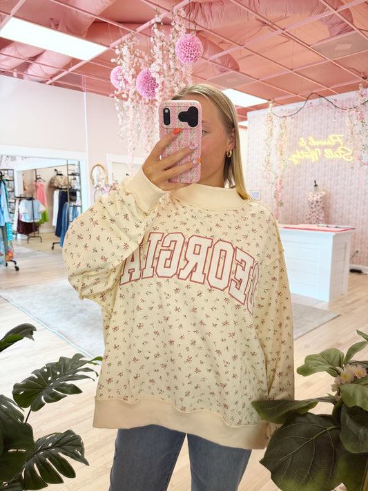 GEORGIA Floral Mock Neck