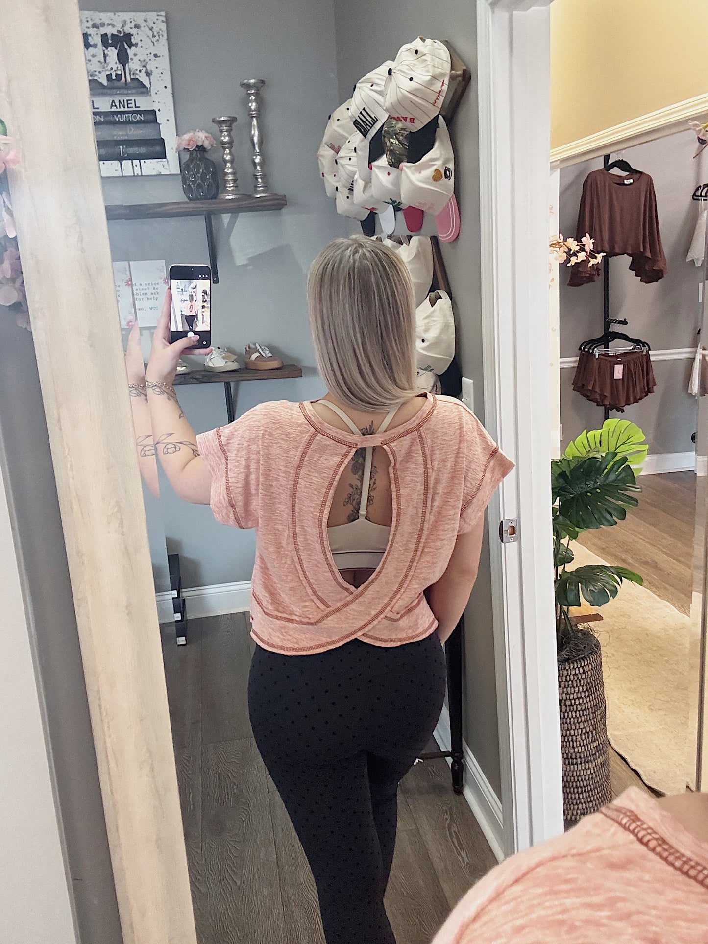 The Kelsey Open Back Stitched Top
