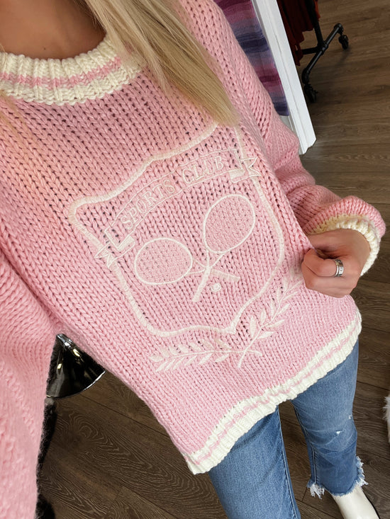 Load image into Gallery viewer, Pink Tennis Racket Sweater
