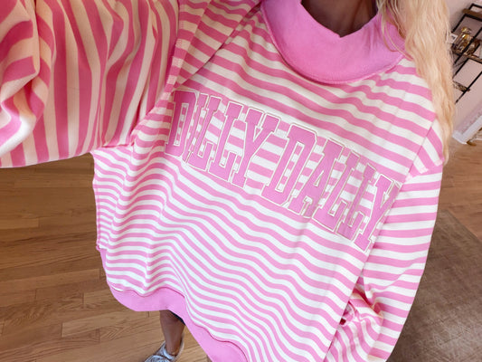 Dilly Dally Striped Mock Neck