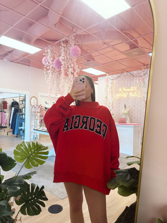 Georgia/GA Reverse Mock Neck