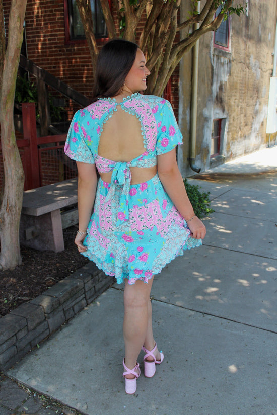 Tiered Scallop Hem Mini Dress