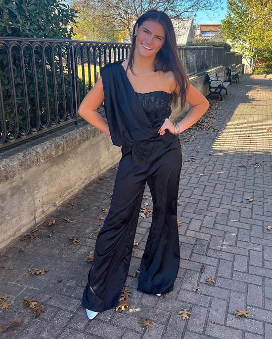 Sequin One Shoulder Jumpsuit